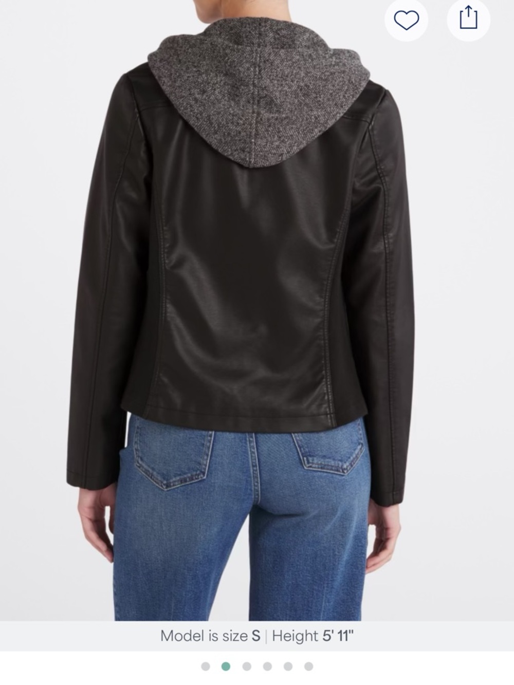 Mo-Ka Mariam Moto Women’s Black Faux Leather Hooded Jacket - Picture 3 of 9